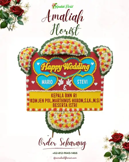 Papan Bunga Pernikahan Pliken